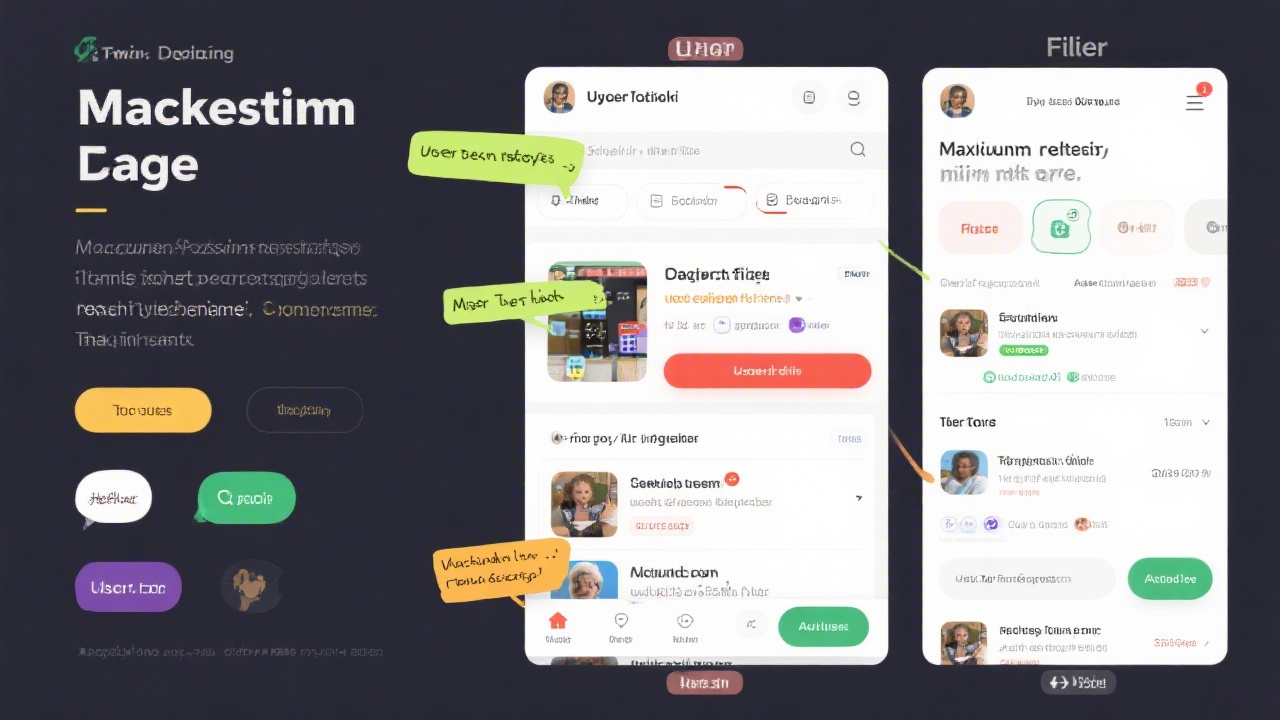 Prototype of marketplace listing page with user testing notes, showing comparison of filter placement and clearer primary actions for users